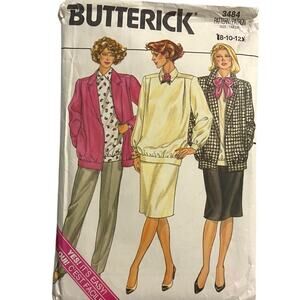 Vtg Jacket Skirt Pant Top Pattern Miss 8-12 Butterick 3484 Maternity Bump Friend